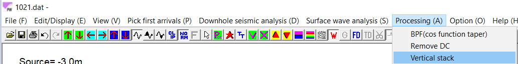 Stacking waveform data (SEG2) files using Pickwin - Geometrics : Geometrics